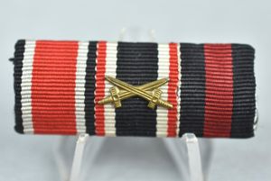 Wehrmacht/SS three piece ribbon bar EK2, KVK, 1938 medal