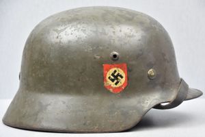 M35 Polizei double decal steel helmet NS64 1938