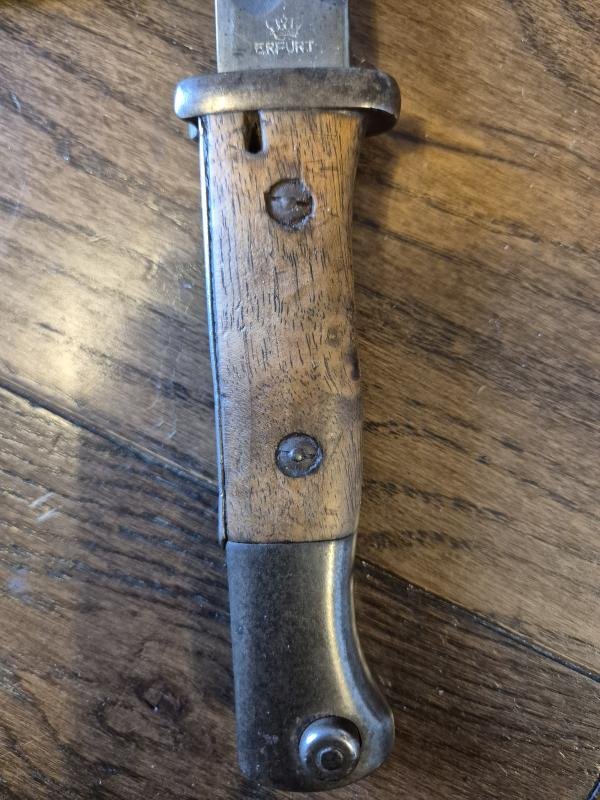 WW1 GERMAN S1884/98 nA BAYONET ROYAL PRUSSIAN ARMOURY IN ERFURT, 1915 — image 2