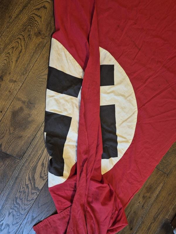 WW2 GERMAN PARTY FLAG 200CM/110CM, HOOD CONDITION BOTH SIDES — image 5