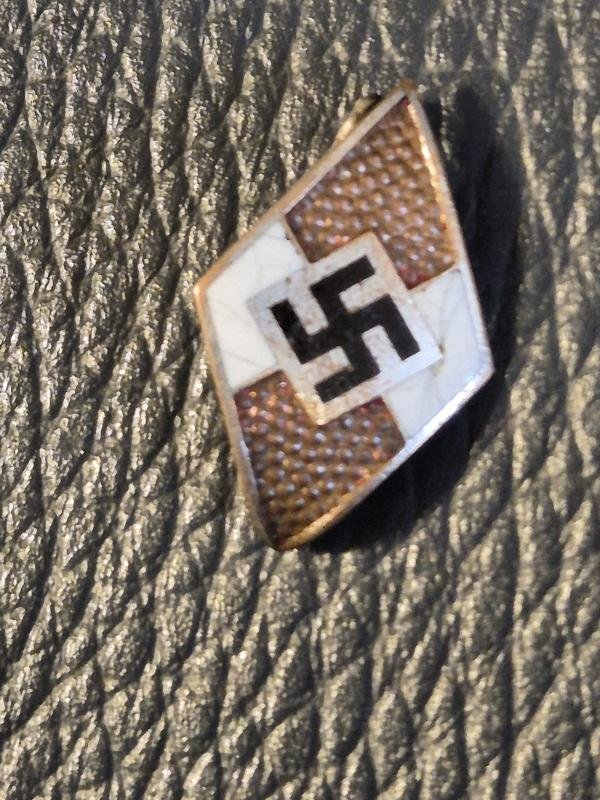 Original German WWII Hitler Youth (Hitlerjugend or HJ) cap badge. — image 5