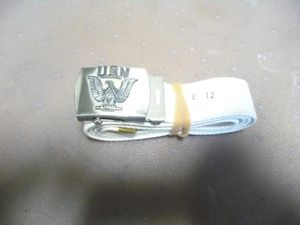 USA NAVY TROUSER BELT - WHITE