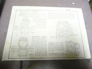 WW2 USA INSTRUCTION LABEL FOR M1945 FIELD PACK
