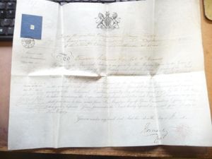 BRITISH GENTLEMAN AT ARMS INDUCTION CITATION. 1871