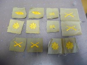 USA WW2 OFFICER'S CLOTH COLLAR INSIGNIA (Pair)