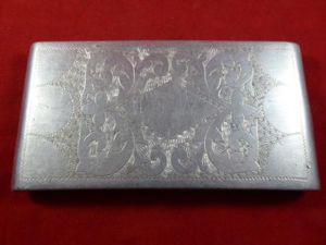 WW2 POW Made Aluminium Trench Art Cigarette Case Sierra Leone