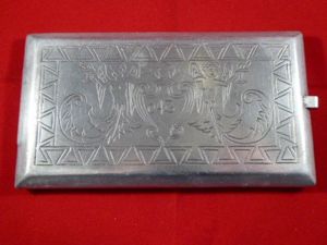 WW2 POW made Aluminium Cigarette Case England 1944