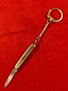 Vintage Gold Plated Single Bladed Penknife Keyring by Richards of …