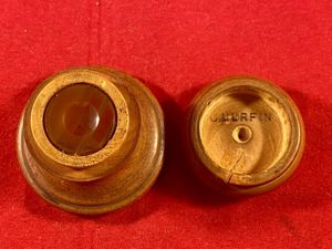 Rare Antique Watchmaker's Box Wood and Agate Stone Pocket Oil …