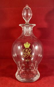 Very Rare George V Coronation Commemorative Gilt Engraved Glass Decanter …