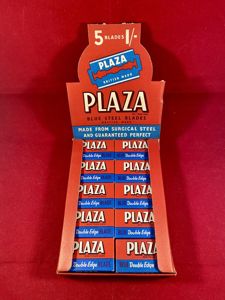 Rare Original Vintage Advertising Display Box of PLAZA “Blue Steel …