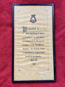 Large Vintage Framed Dedication to Alderman George T. Craker from …