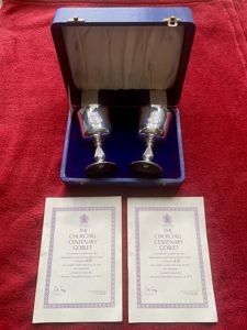 Cased Pair of Hallmarked Silver Winston Churchill Centenary 1874 - …