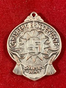 Scarce Danish Carlsberg Bryggerierne “The Carlsberg Breweries” Swastika Advertising Medal …