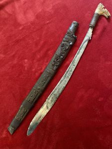 19th Century Borneo Jimpul Head Hunting Sword – Dayak - …