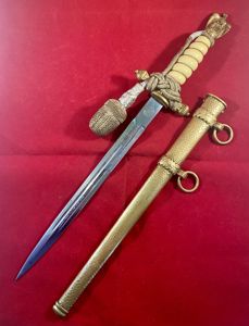 WW2 German Navy Officers Kriegsmarine Dagger with Hammered Scabbard and …