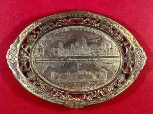Souvenir Metal Dish Commemorating the Chicago World's Fair 1933 - …