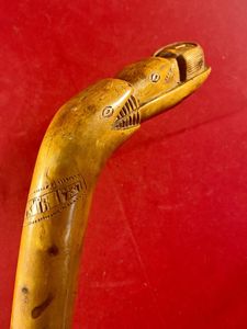 Olive Wood Greek KEPKYPA (Corfu) Walking Stick with Carved Grip …