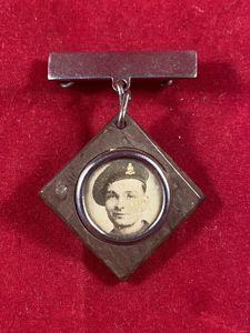WW2 Bakelite and Chrome Sweetheart Brooch with Photo of Soldier …