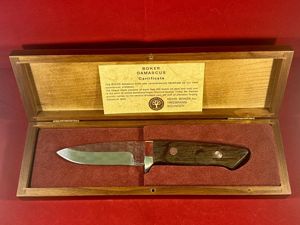 Beautiful Cased Boker Collector's Knife with 'Rose Bud' Pattern Damascus …