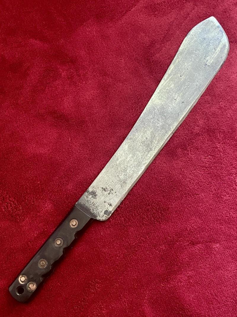 Post WW2 British Military Machete with Leather Scabbard by B.H. & G. Ltd dated 1955 — image 4