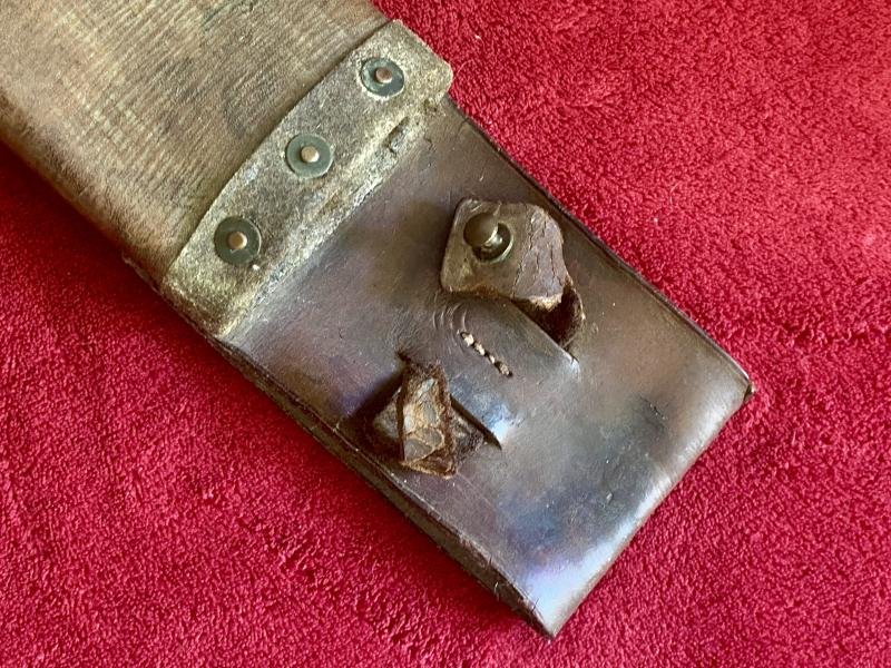 Post WW2 British Military Machete with Leather Scabbard by B.H. & G. Ltd dated 1955 — image 6