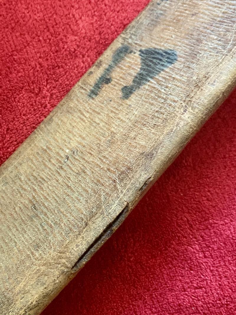 Post WW2 British Military Machete with Leather Scabbard by B.H. & G. Ltd dated 1955 — image 7