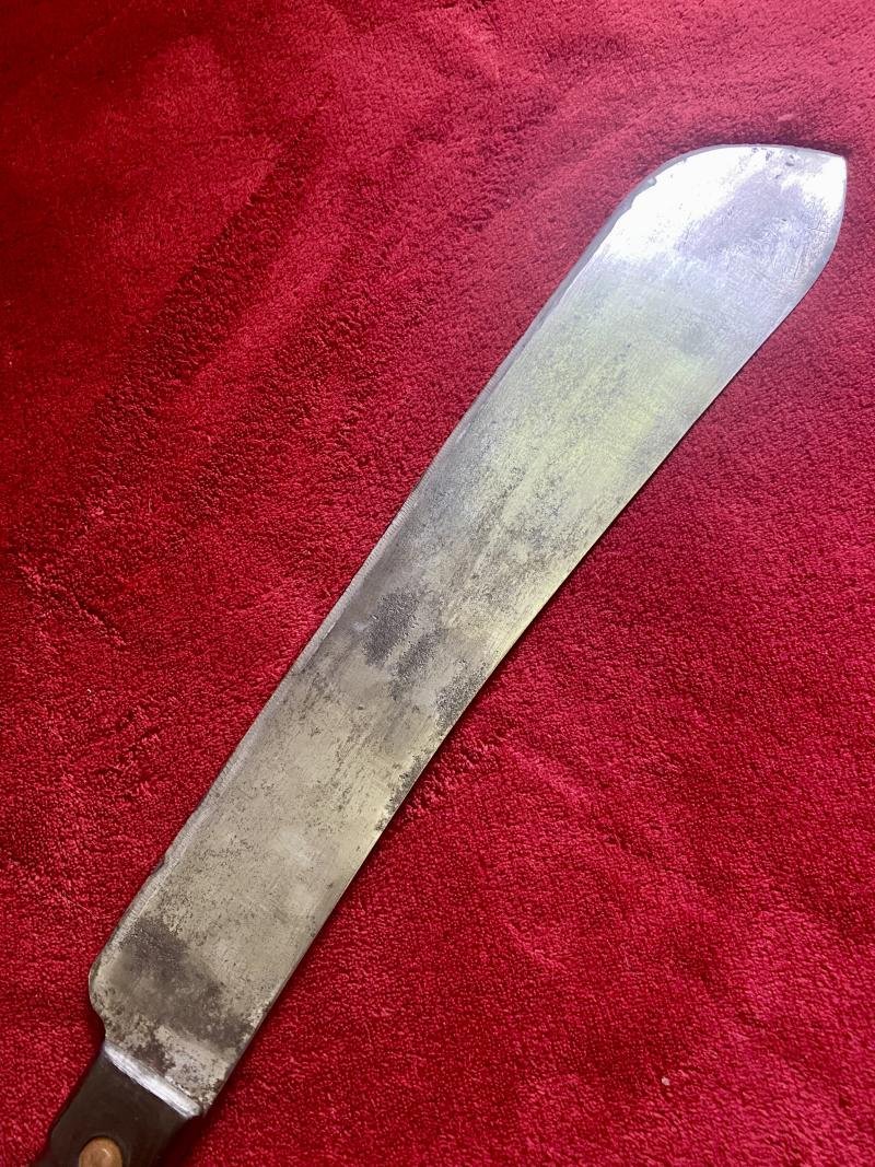 Post WW2 British Military Machete with Leather Scabbard by B.H. & G. Ltd dated 1955 — image 9