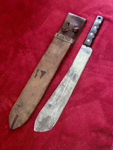 Post WW2 British Military Machete with Leather Scabbard by B.H. …