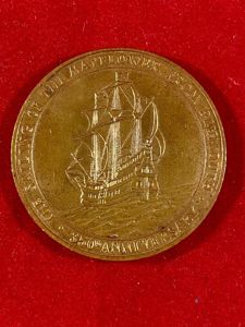 Royal Mint Gilt Bronze Medallion 350th Anniversary of Sailing of …