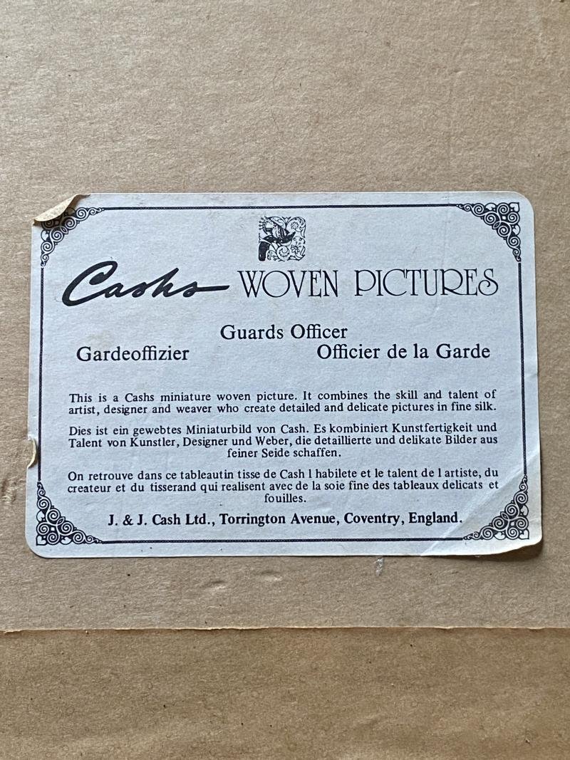 Vintage “Cashs of Coventry” Miniature Woven Silk Framed Picture of an 1850 Royal Horse Guards Officer — image 6