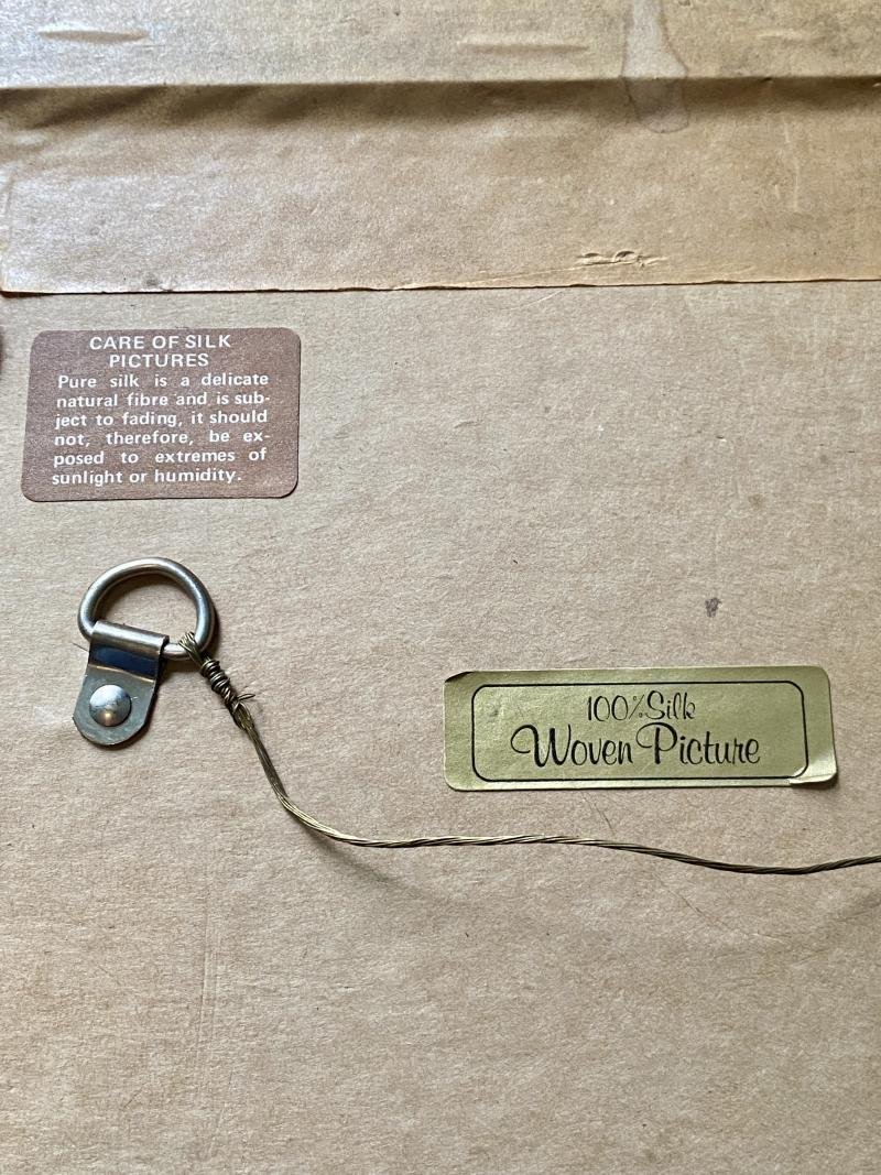 Vintage “Cashs of Coventry” Miniature Woven Silk Framed Picture of an 1850 Royal Horse Guards Officer — image 7