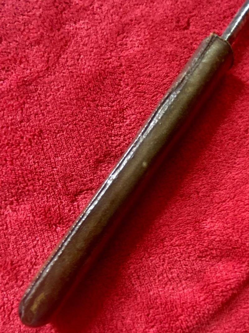 Antique WW1 British Officers Leather Covered Swagger Stick with Concealed Blade — image 10