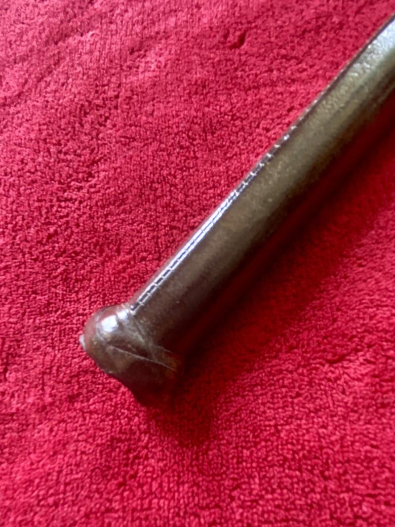 Antique WW1 British Officers Leather Covered Swagger Stick with Concealed Blade — image 9