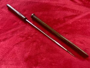 Antique WW1 British Officers Leather Covered Swagger Stick with Concealed …