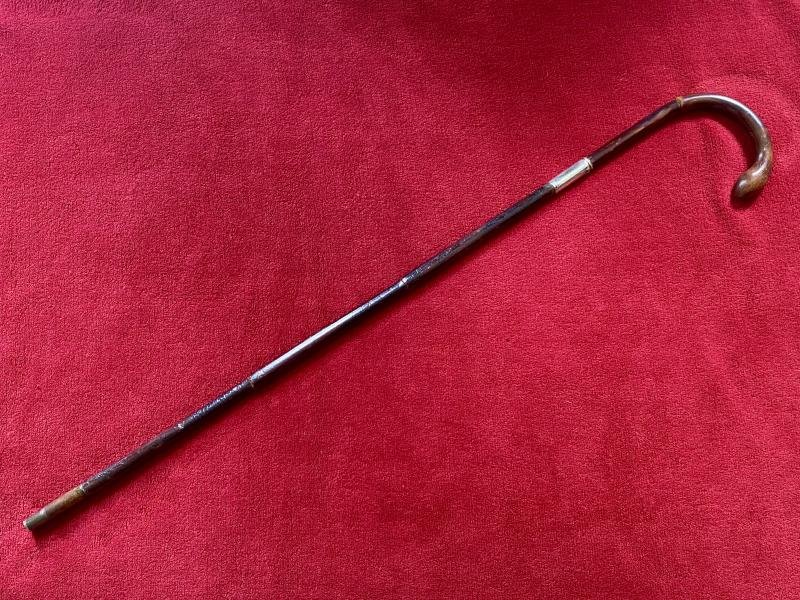 Fine Antique Bamboo Cane Short Sword Stick with 800 Stamped Silver Collar — image 2