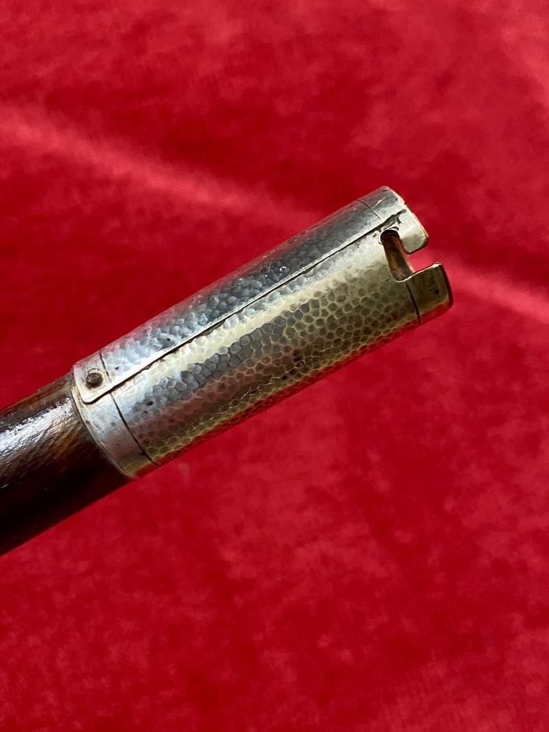 Fine Antique Bamboo Cane Short Sword Stick with 800 Stamped Silver Collar — image 6