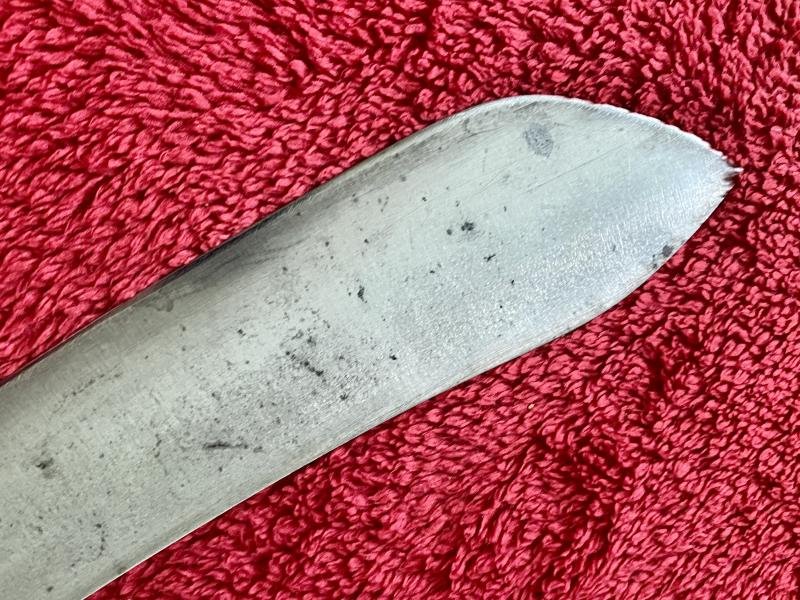 Unusual and Rare WW1 British Army Butchers “Trench” Knife by James Walker & Co. Ltd with Leather Sheath dated 1915 — image 8
