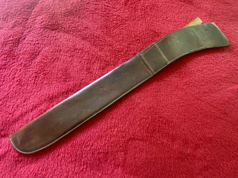 Unusual and Rare WW1 British Army Butchers “Trench” Knife by James Walker & Co. Ltd with Leather Sheath dated 1915 — image 9