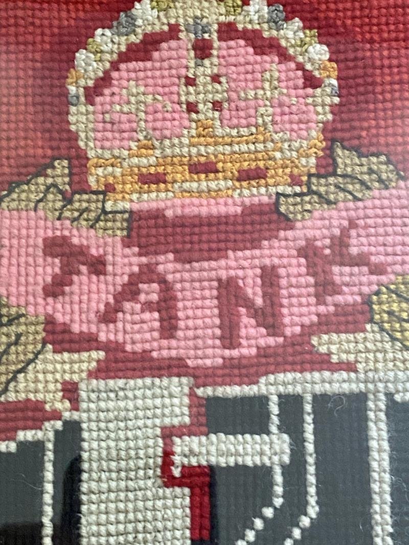 Large Framed WW1 Embroidery Panels Depicting the Duke of Wellington's Regiment (West Riding) and The Royal Tank Regiment — image 6