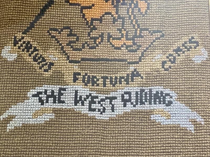 Large Framed WW1 Embroidery Panels Depicting the Duke of Wellington's Regiment (West Riding) and The Royal Tank Regiment — image 8