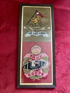 Large Framed WW1 Embroidery Panels Depicting the Duke of Wellington's …