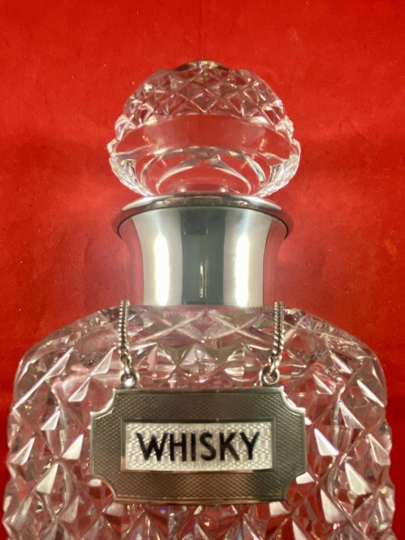 Rare Hallmarked Silver and Guilloché Whisky Decanter Label by Turner & Simpson - 1960 — image 6