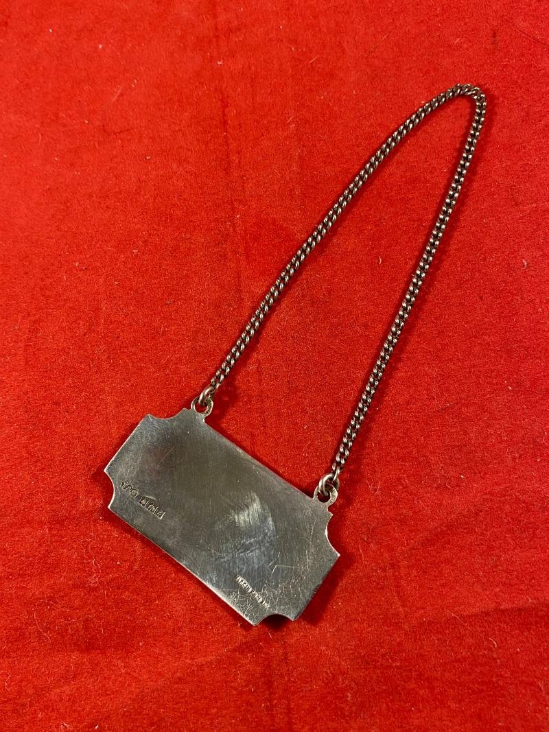 Rare Hallmarked Silver and Guilloché Whisky Decanter Label by Turner & Simpson - 1960 — image 7