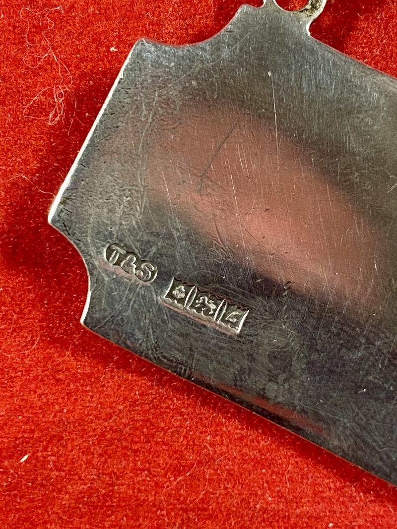 Rare Hallmarked Silver and Guilloché Whisky Decanter Label by Turner & Simpson - 1960 — image 8