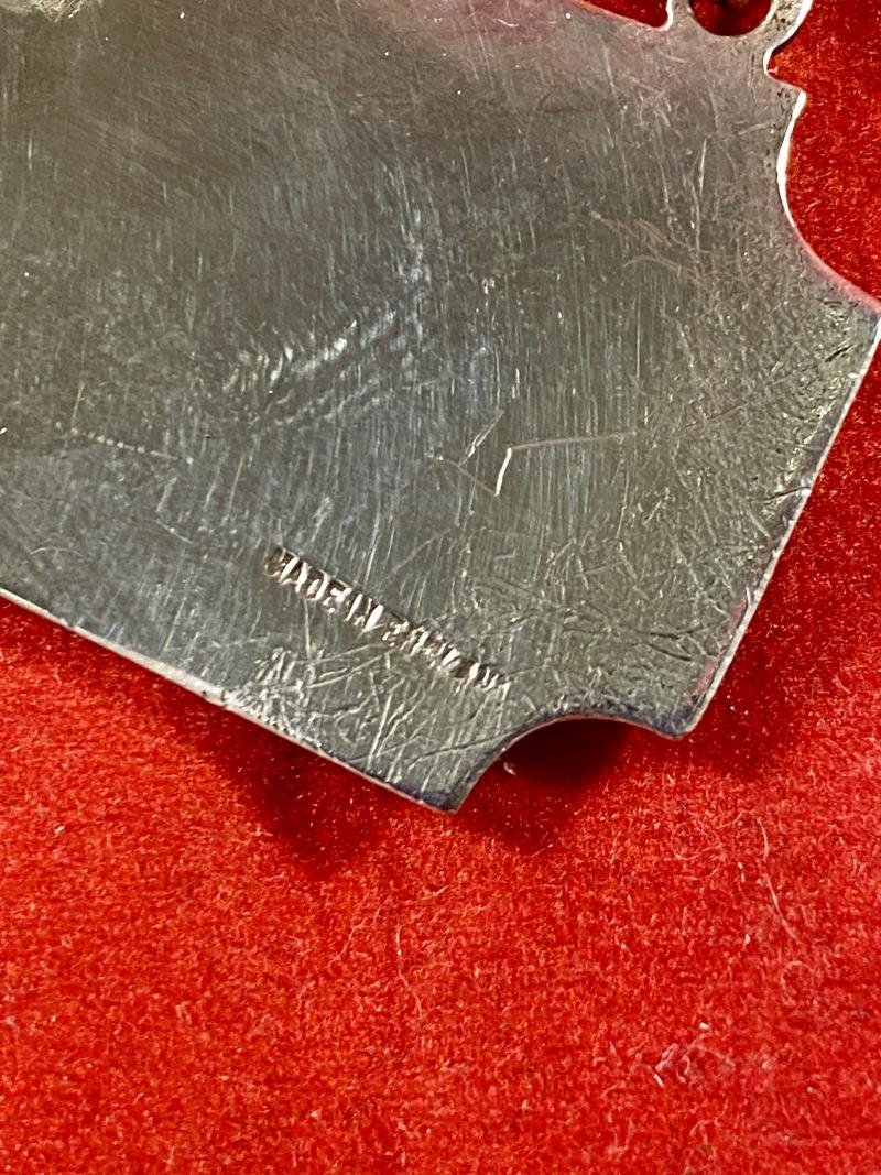 Rare Hallmarked Silver and Guilloché Whisky Decanter Label by Turner & Simpson - 1960 — image 9