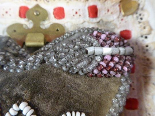 Framed Edwardian Period Heart-Shaped Sweetheart Pincushion – “1909” — image 5