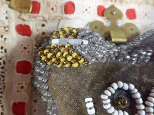 Framed Edwardian Period Heart-Shaped Sweetheart Pincushion – “1909” — image 6