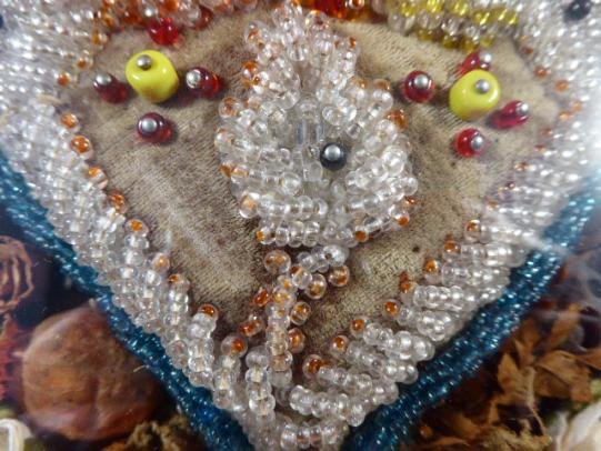 Framed Victorian Period Sweetheart Pincushion with a Floral Design — image 5