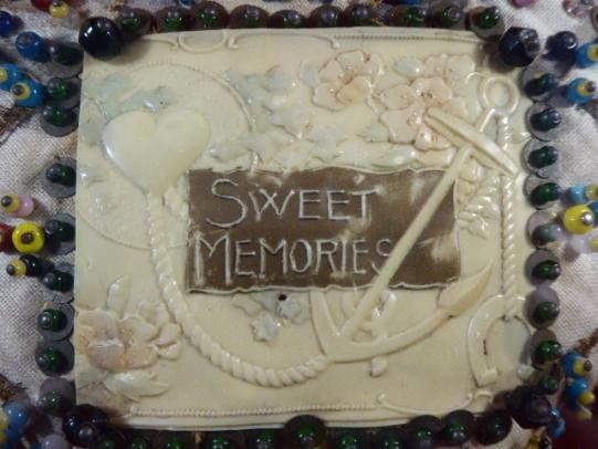 Framed Victorian Period Heart-Shaped Sweetheart Pincushion – “Sweet Memories” — image 3